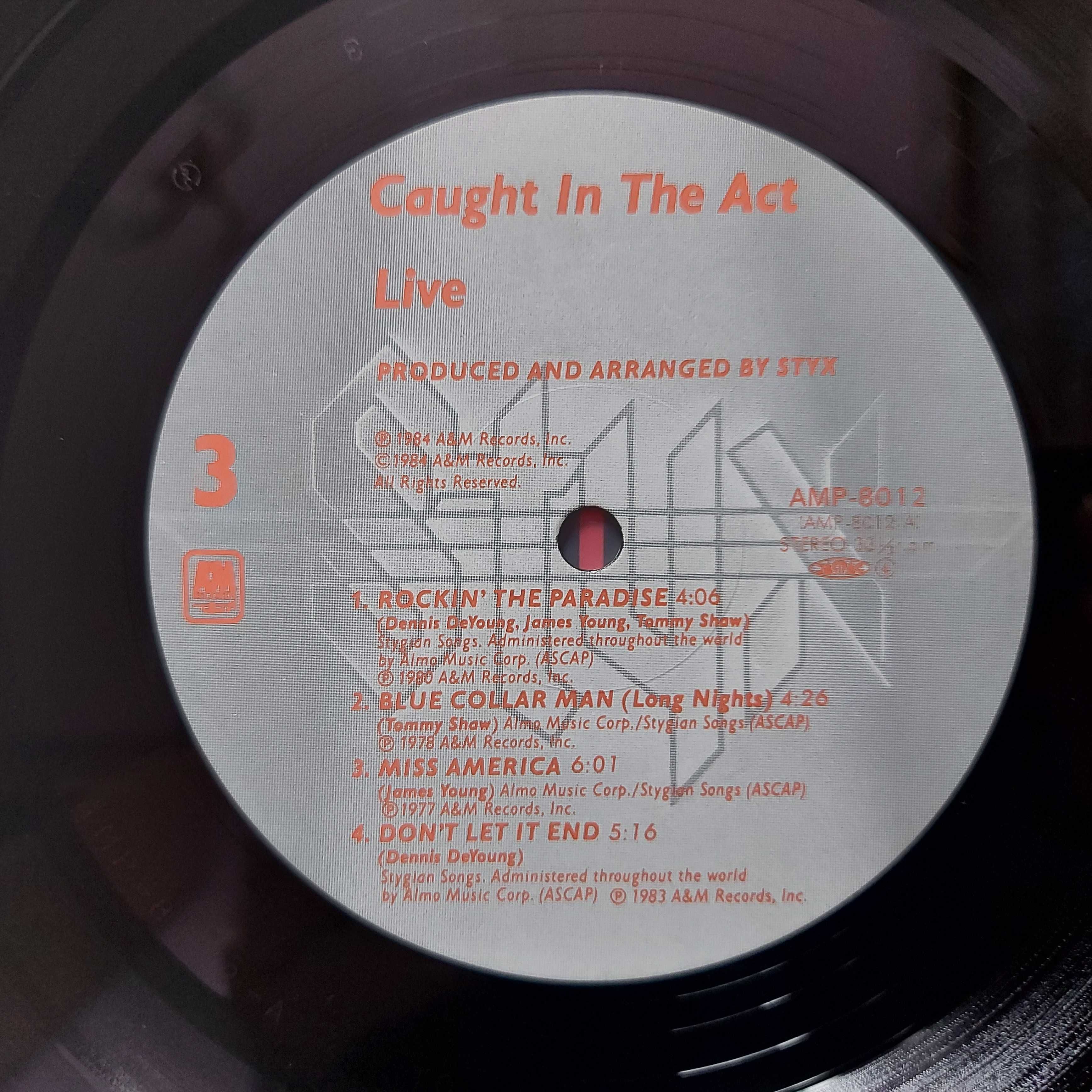 Styx Caught In The Act Live  1984  Japan  (NM/EX+)  + inne tytuły
