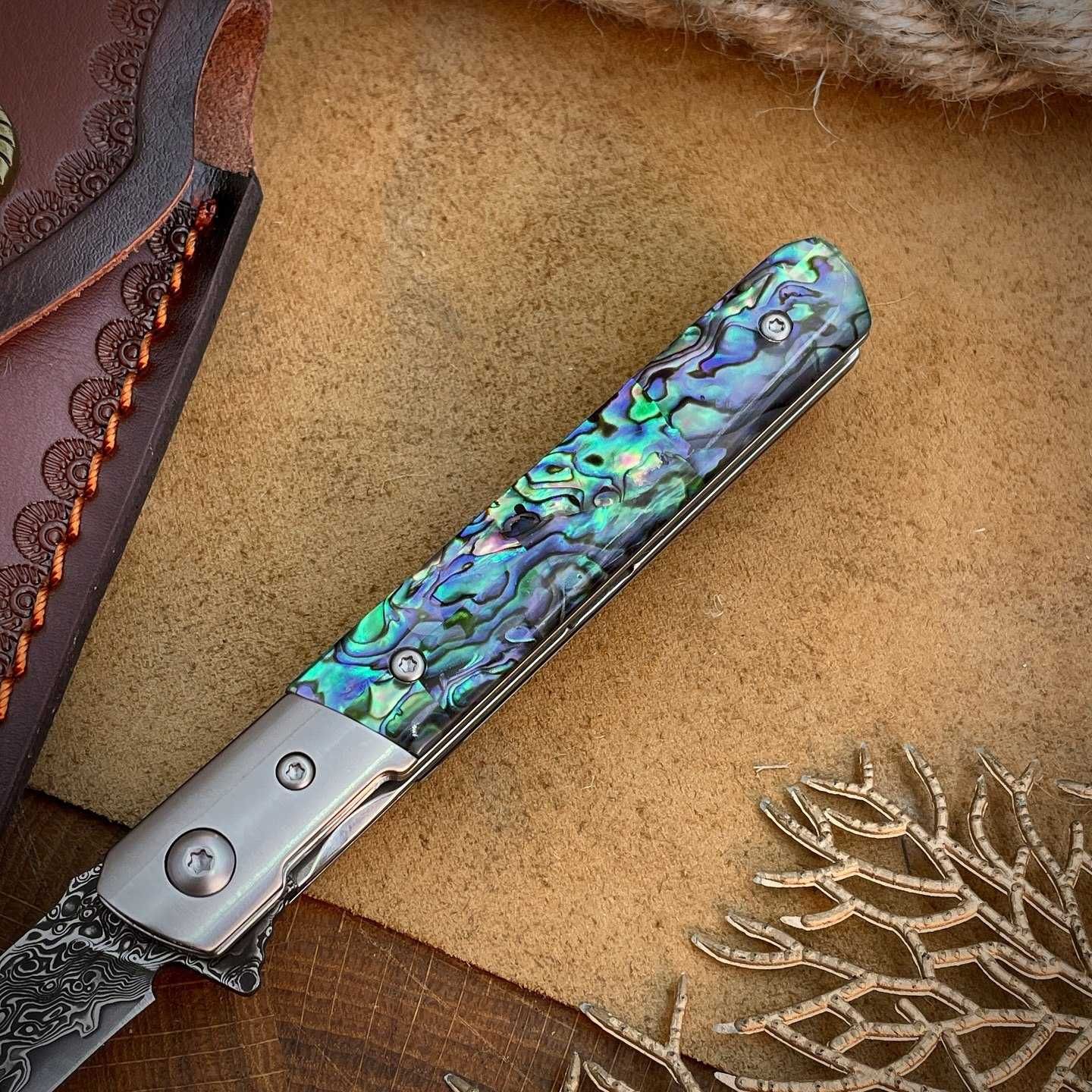 Ніж складаний Gentleman. Карманный EDC нож. Сталь дамаск.