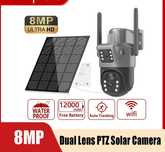 Kamera Solarna WiFi 8MP 4K 2xObiektyw śledzenie osób+KartaSD64GB