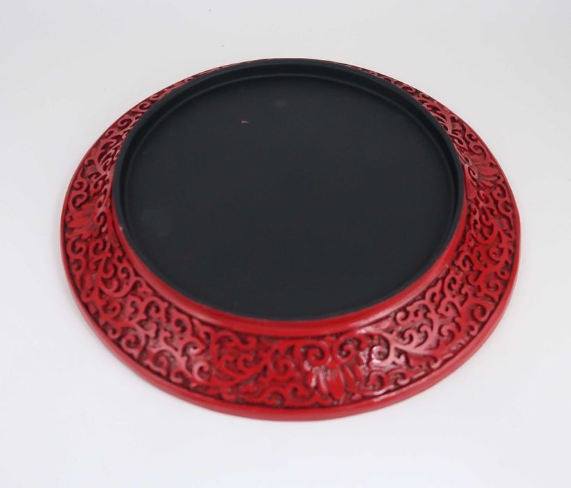 Prato da China Laca Cinnabar - 24,5 cm