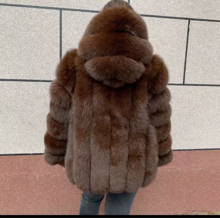 Kontantto futro dluzsze z kapturem rozne kolory xs-5xl