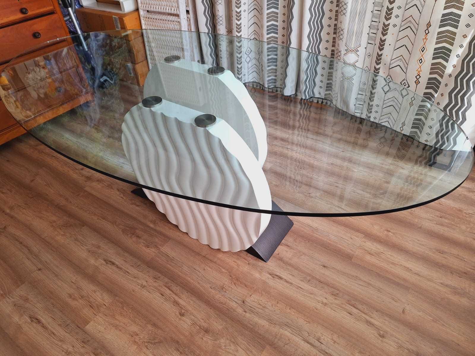 Mesa de sala tampo de vidro