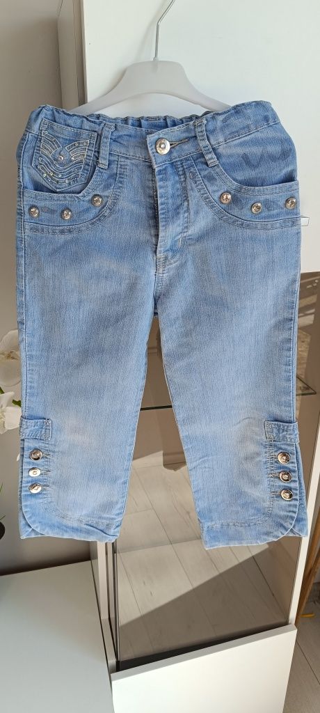 Spodnie jeansowe dziewczęce 3/4 jak nowe polecam