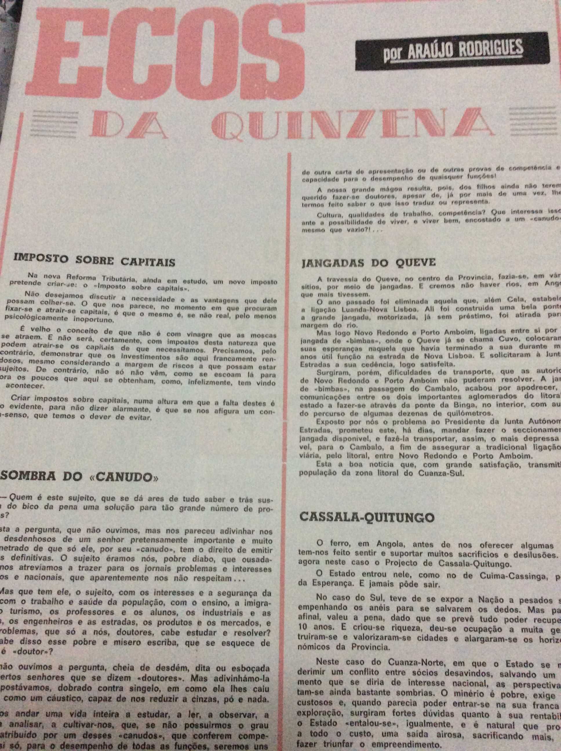 Revista de Angola , quinzenário ilustrado.31 de Outubro de 1968