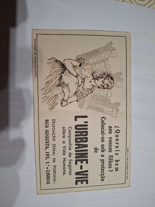 Companhia seguros publicidade muito antiga ano 1938