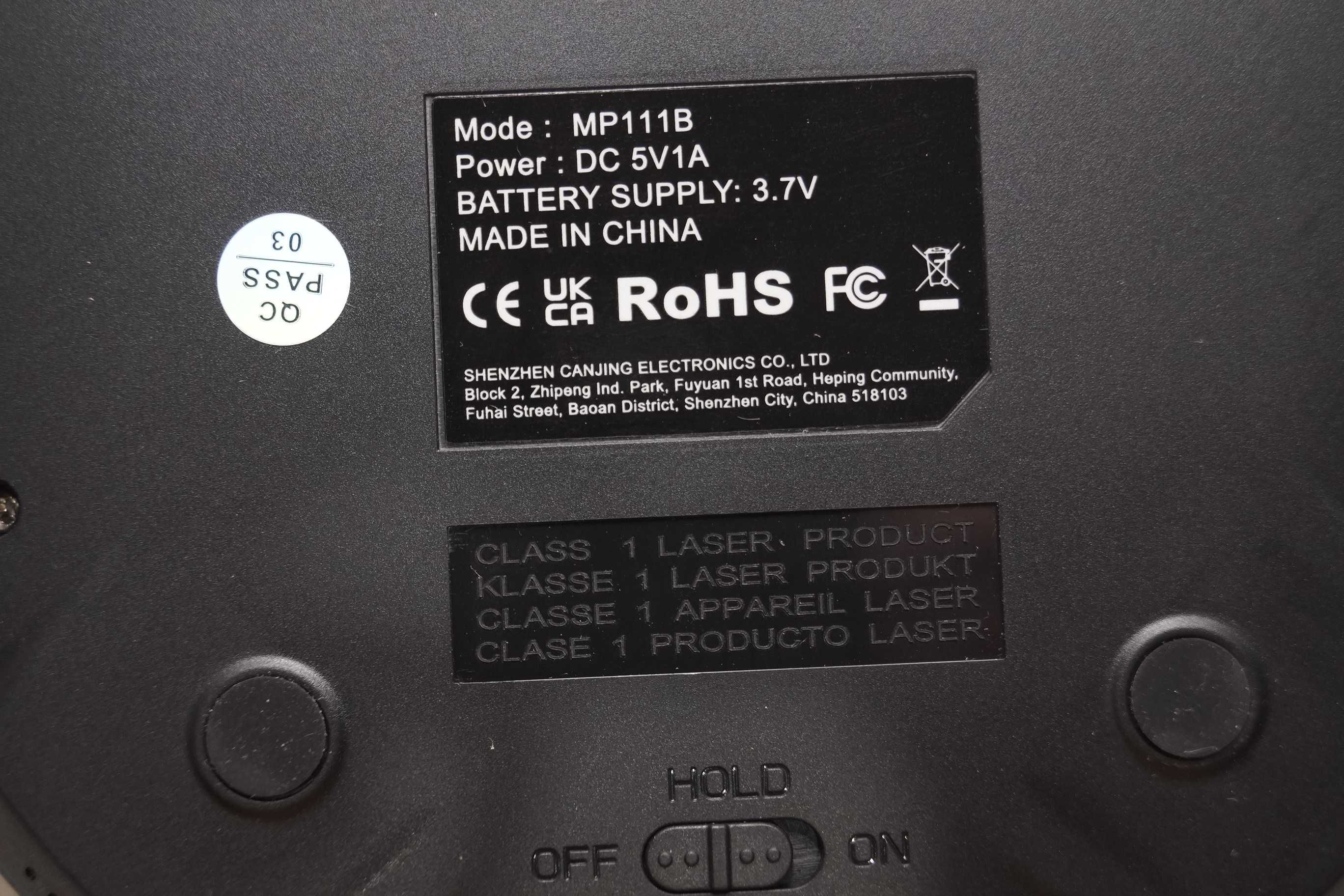 349 Discman przenośny odtwarzacz cd mp111b