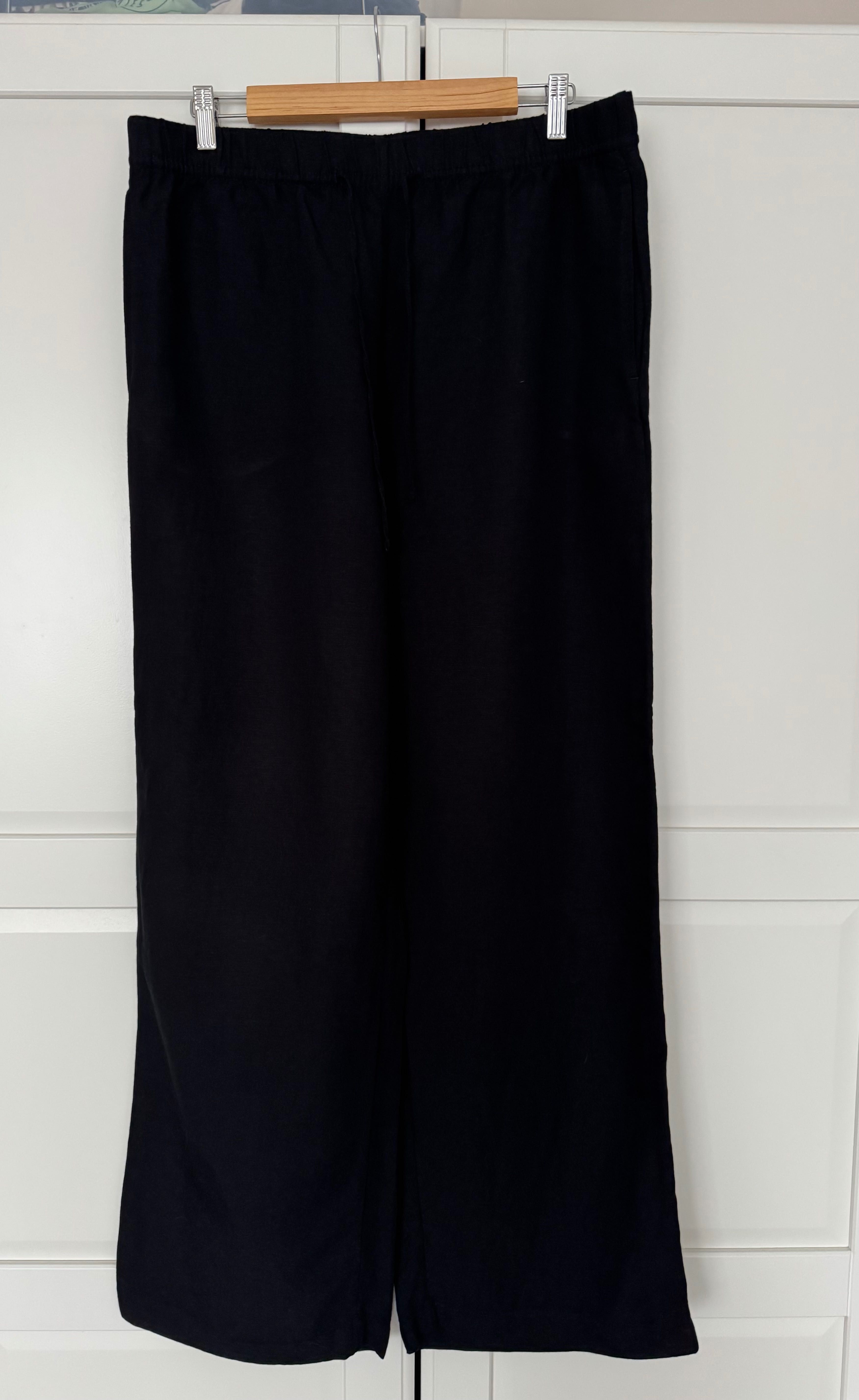 H&M czarne spodnie lniane L