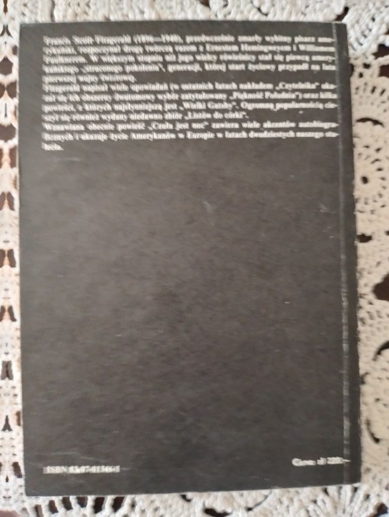 Książka : Czuła jest noc - F. Scott Fitzgerald