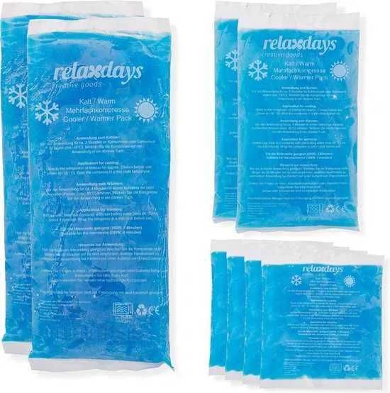 Żelowe Wkłady Chłodzące Relaxdays Polietylen, Niebieski, 8 Sztuk