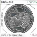 Gibraltar -  - 1 Crown - 1994 - -- "O Cão dos Baskervilles" - -- Moeda