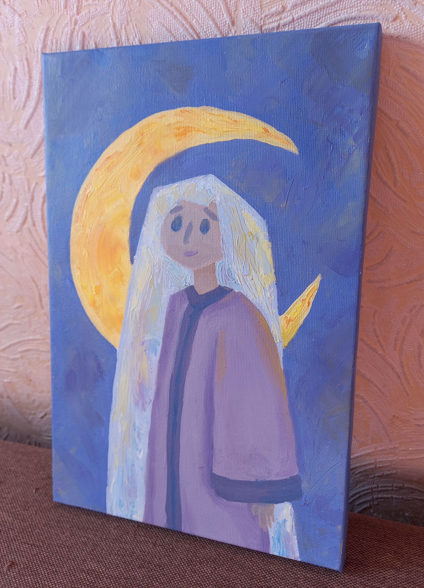 Картина олією на полотні "Дівчинка з місяця"