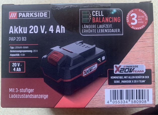Bateria akumulator Parkside 4ah, nowa oryginalnie zapakowana.