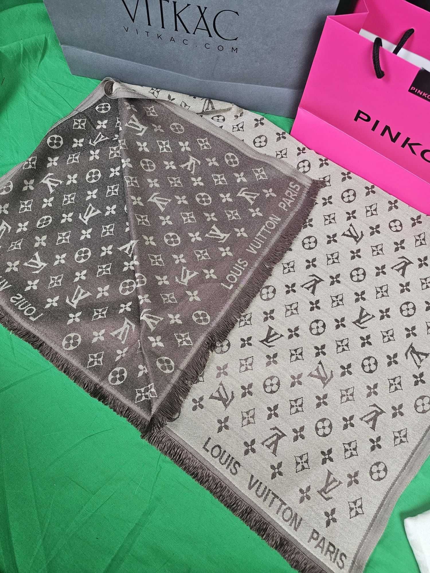Szalik chusta Louis Vuitton LV nowość logowane bawelna Gucci unisex