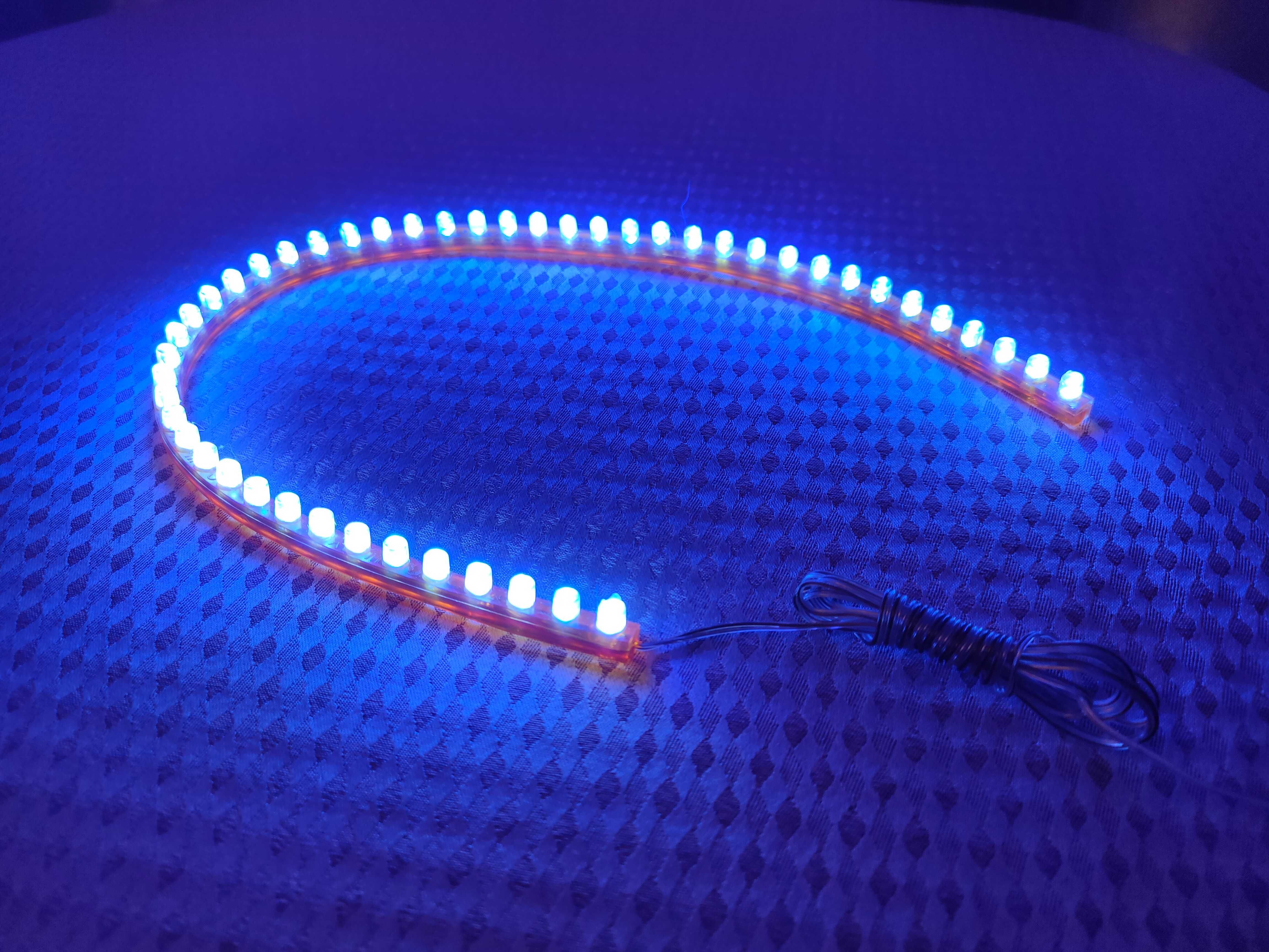 Синя погружна гнучка LED підсвітка для акваріуму, 38 см + Б/Ж 12v