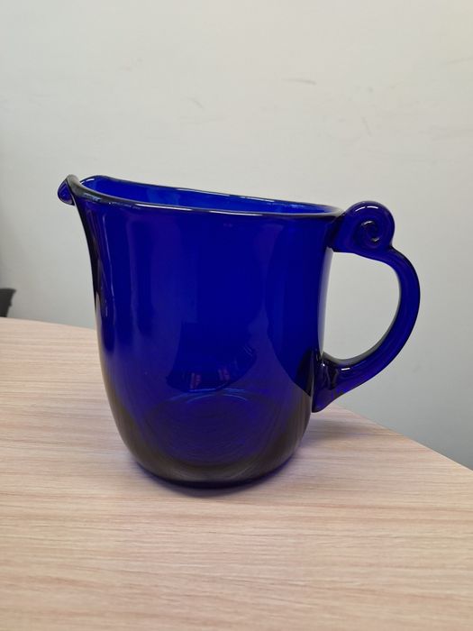 Dzban wazon Horbowy niebieski szkło kolorowe PRL