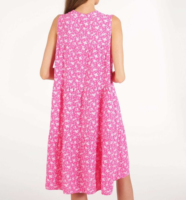 Wzorzysta RÓŻOWA sukienka, wiskoza UNISONO