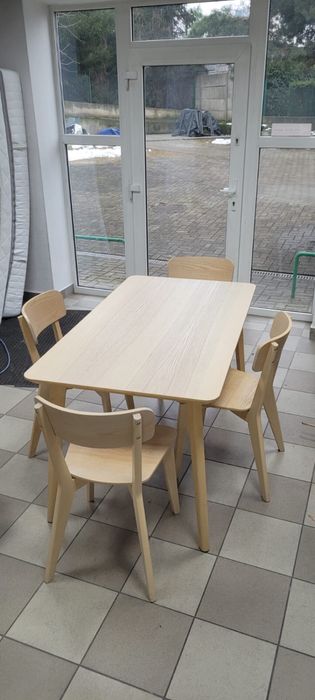 Ikea Lisabo stół z krzesłami (4 krzesła)
