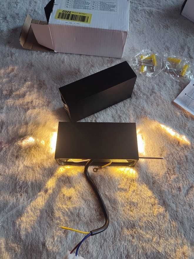 2x Kinkiet Zewnętrzny Led Czarny 2 Stronny IP65