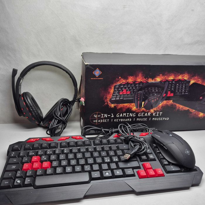 Zestaw klawiatura, mysz, słuchawki Deltaco Gaming; Komis Jasło Igielna