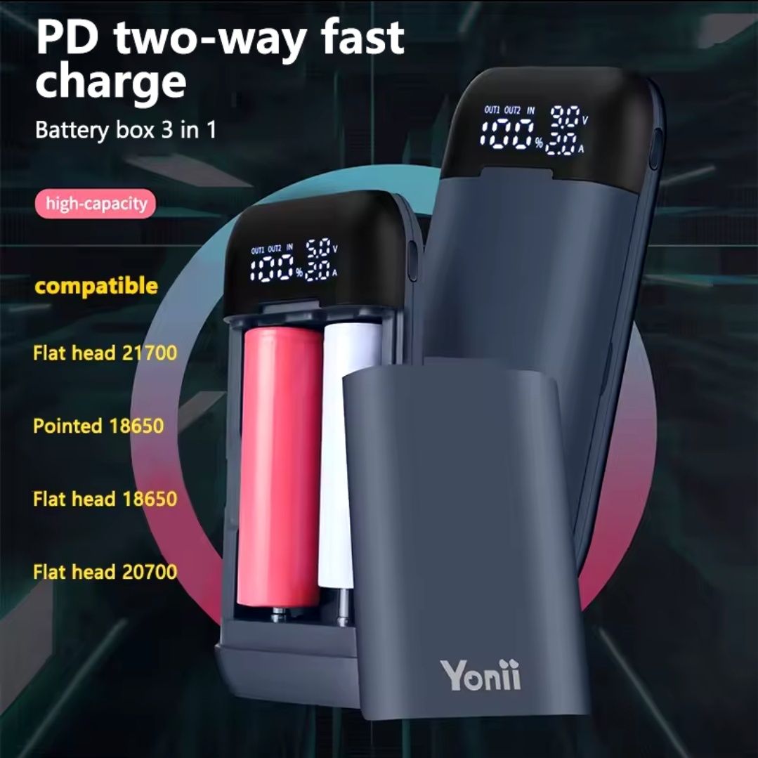 Power bank / Ładowarka, akumulatory liIon 18650, 10 000 mAh