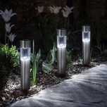 Lampa ogrodowa LED SOLARNA wbijana słupek Inox