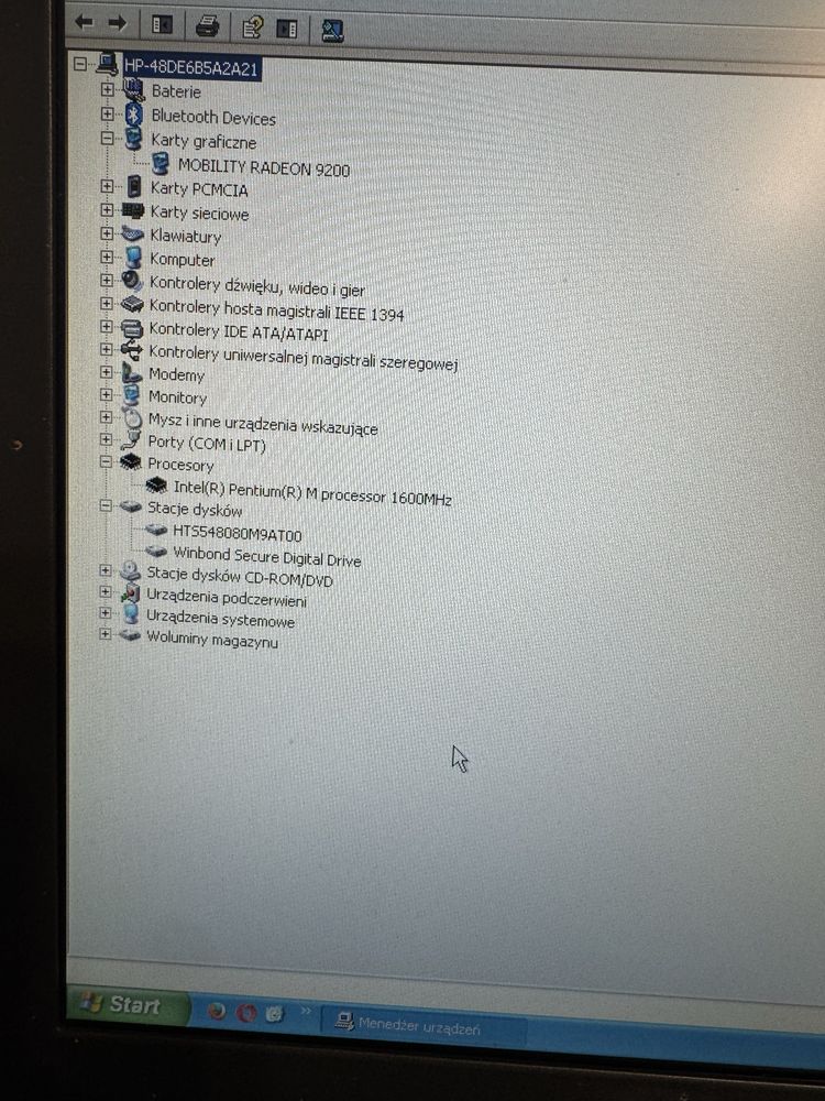 Laptop compaq nx7010 win xp