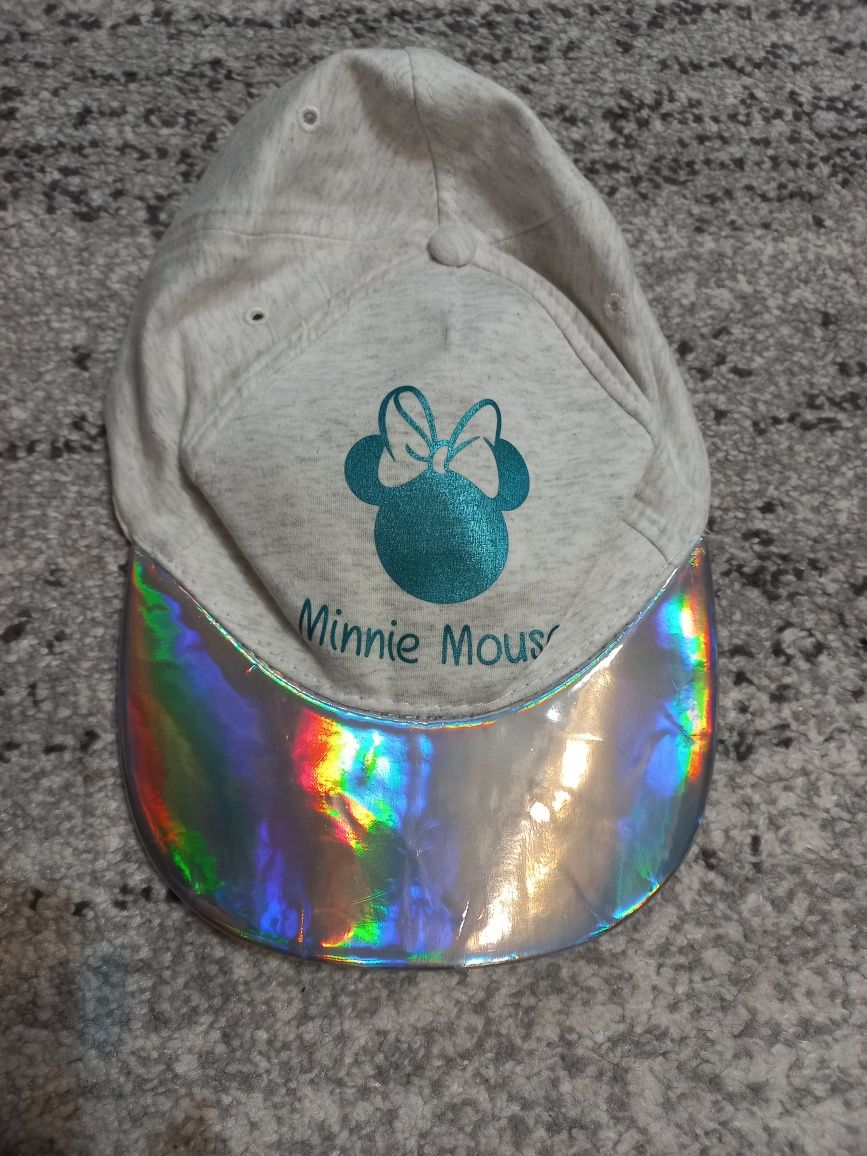 R.54 Szara czapka z błyszczącym daszkiem Minnie Mouse