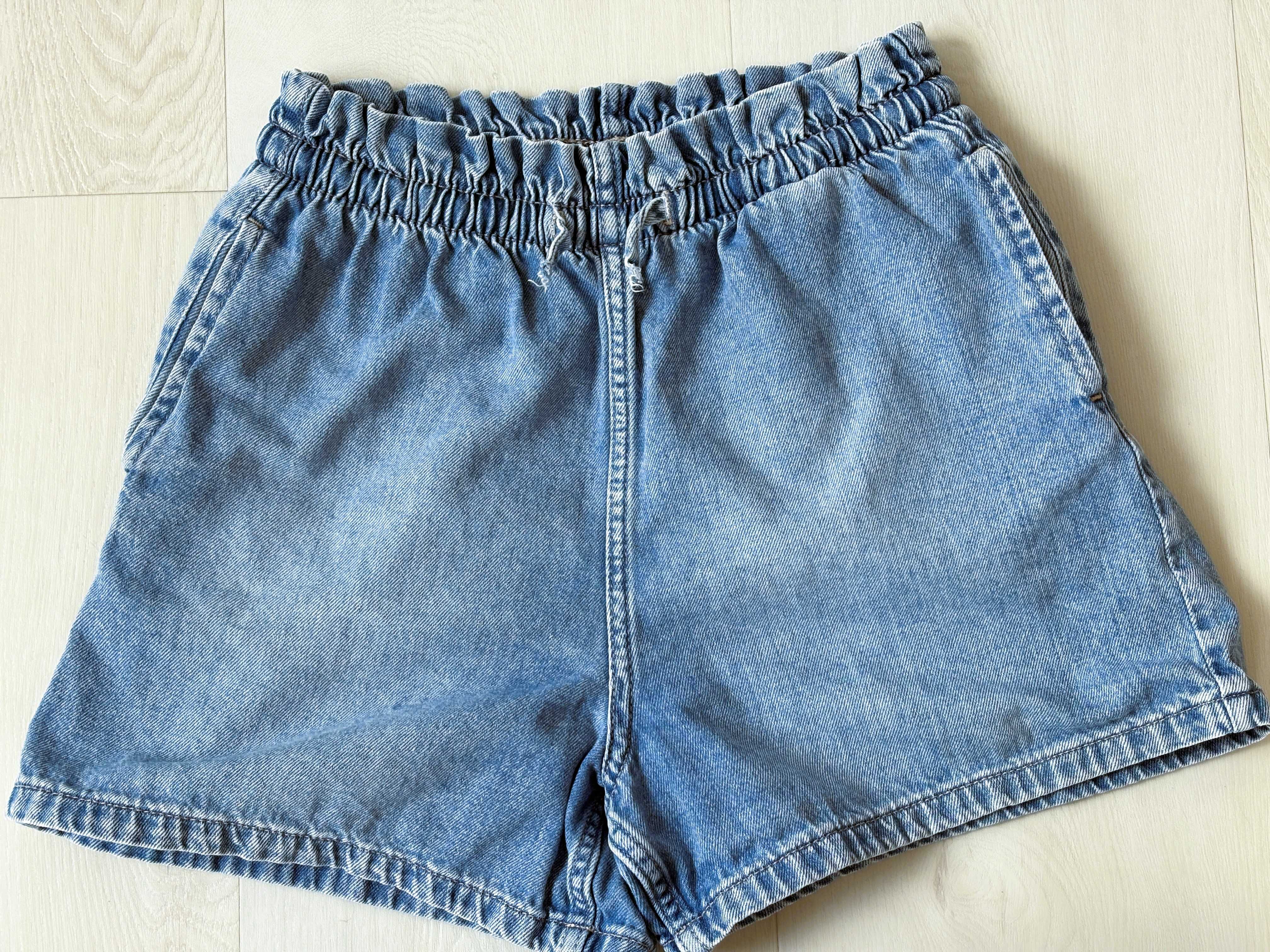 jeans szorty krótkie spodenki H&M na gumę bez zapięcia 164 jnowe 13-14
