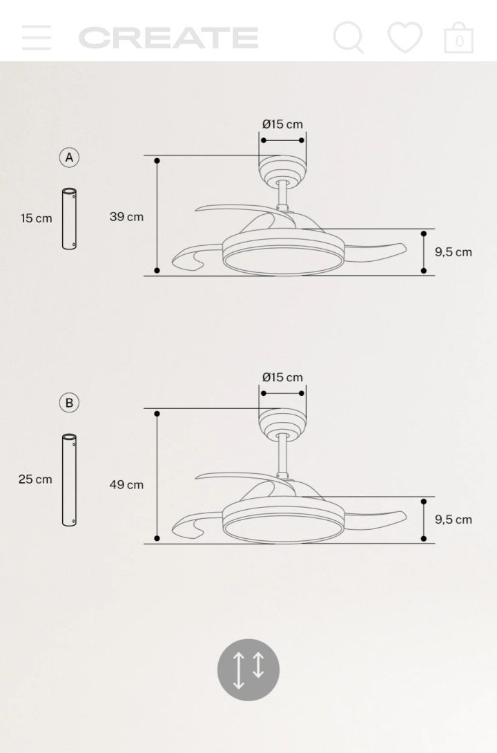 Ventilador de teto com luz CREATE