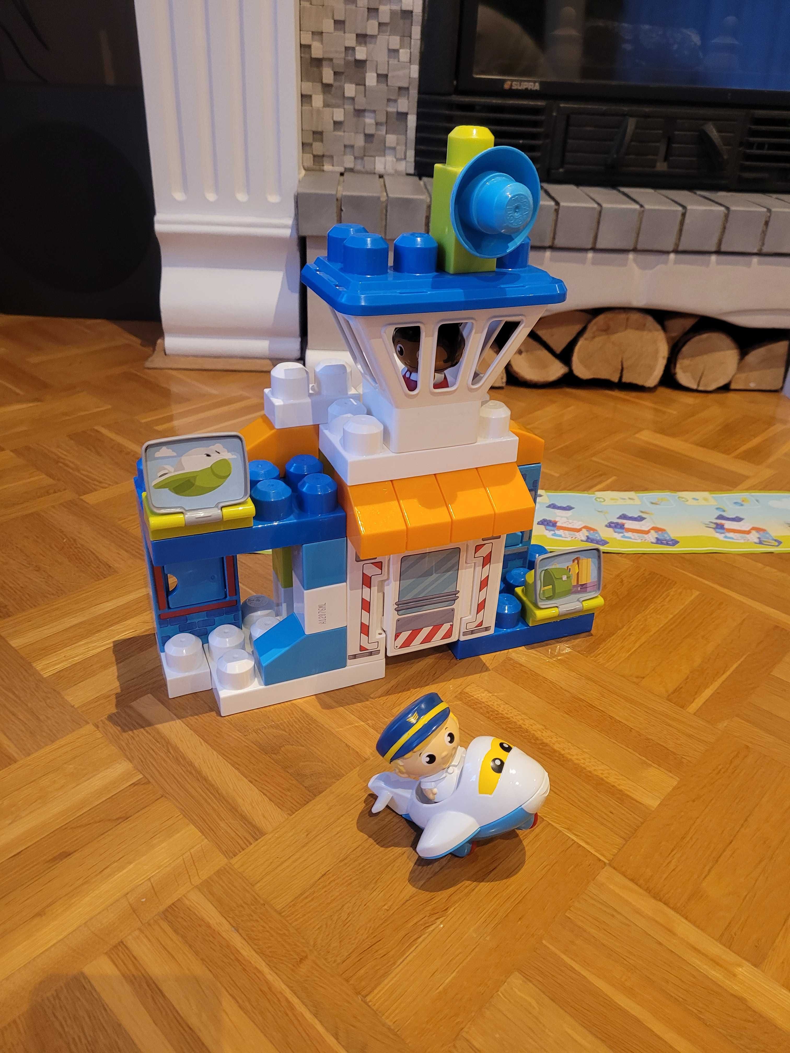 Pierwsze klocki- Mega Bloks , Fisher Price, lotnisko+2 samoloty gratis