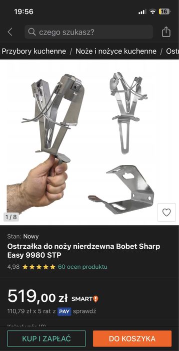 Nierdzewna ostrzałka do noży