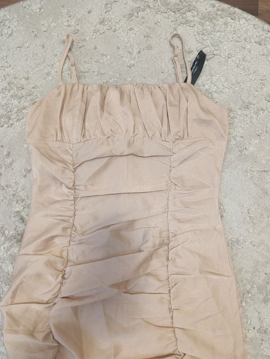 Sukienka marszczona mini sexy impreza m kobieca ramiączka