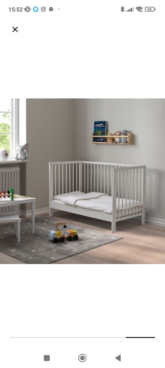 Łóżeczko niemowlęce Ikea Gulliver + materac gratis