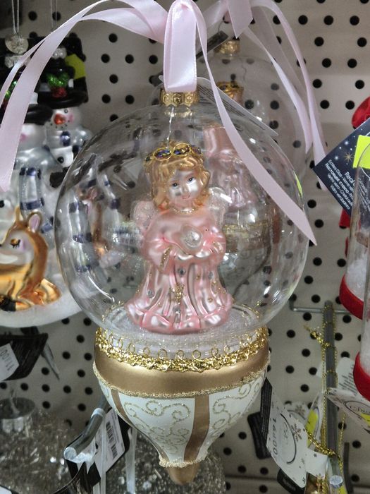 Szklana bombka Aniołek w szklanej kuli