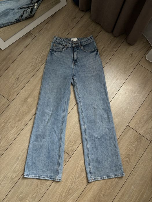 Блакитні бавовняні джинси h&m size 34
