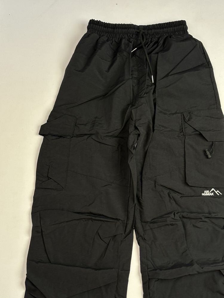 GORETEX на утяжках штани парашути чорні карго штаны черные трекинговые