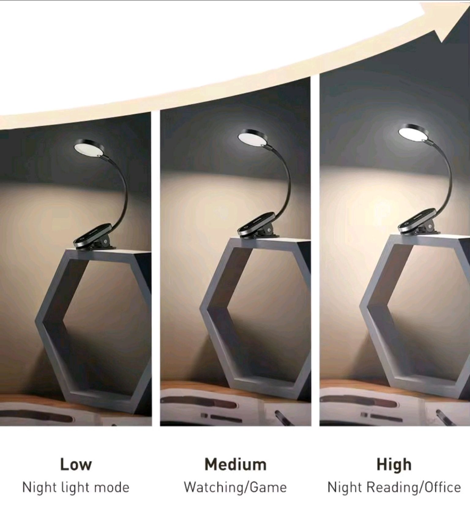 Лампа Baseus Mini Clip Lamp для читання акумуляторна 350 mAh