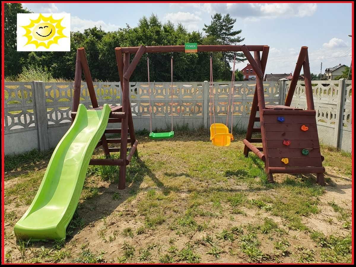 Plac zabaw dla dzieci Ślizg Ścianka 2 Huśtawki Solidny Trwały "Tymek"