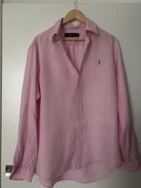 Koszula męska lniana 100% len Ralph Lauren różowa L, XL