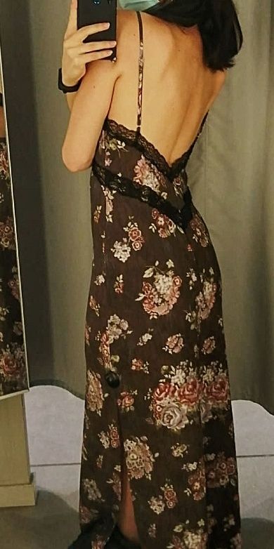 Vestido romântico costas abertas - H&M - nunca usado