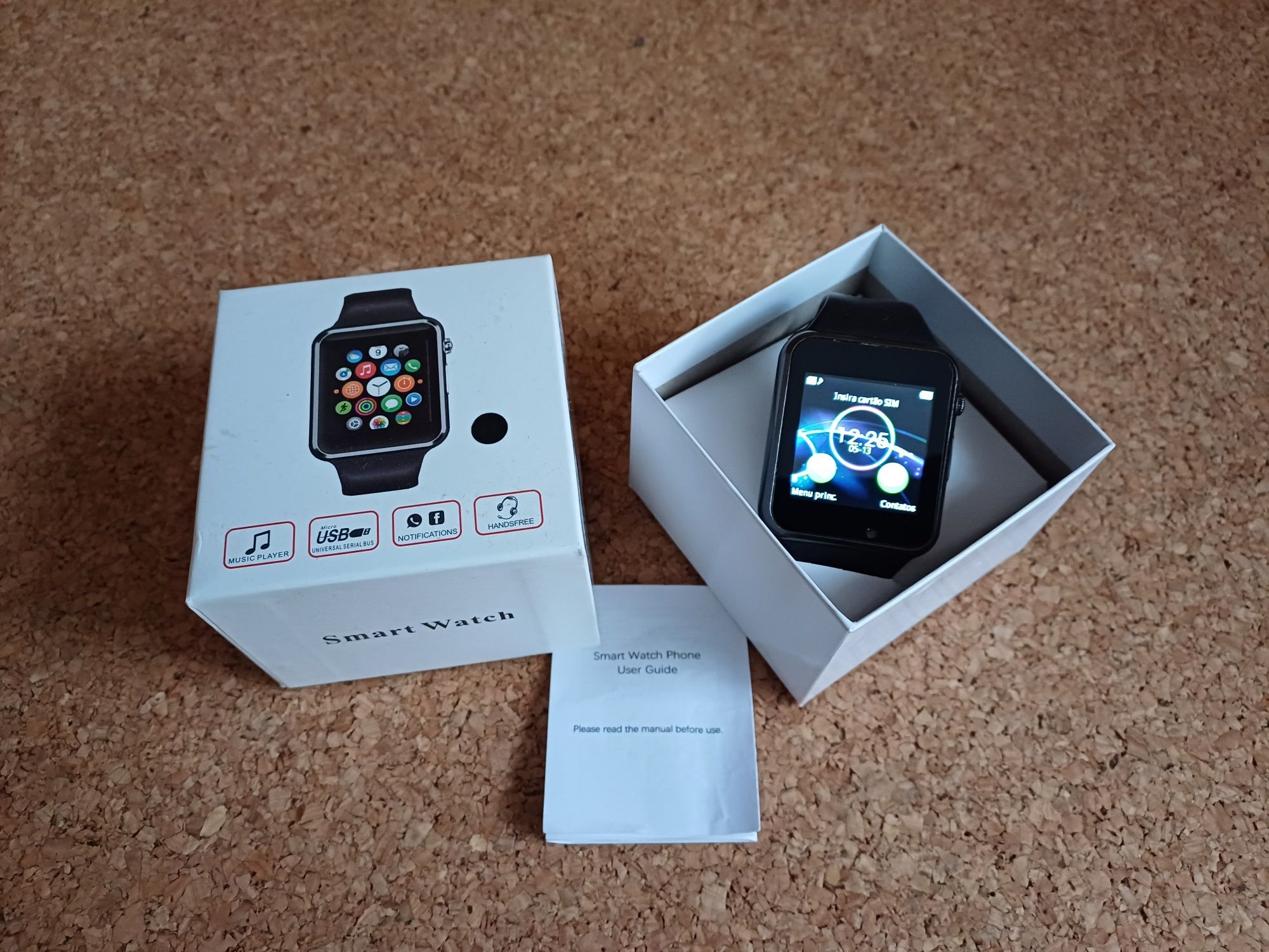 Smartwatch, relógio. Cartão Sim, câmera, Bluetooth, calculadora...