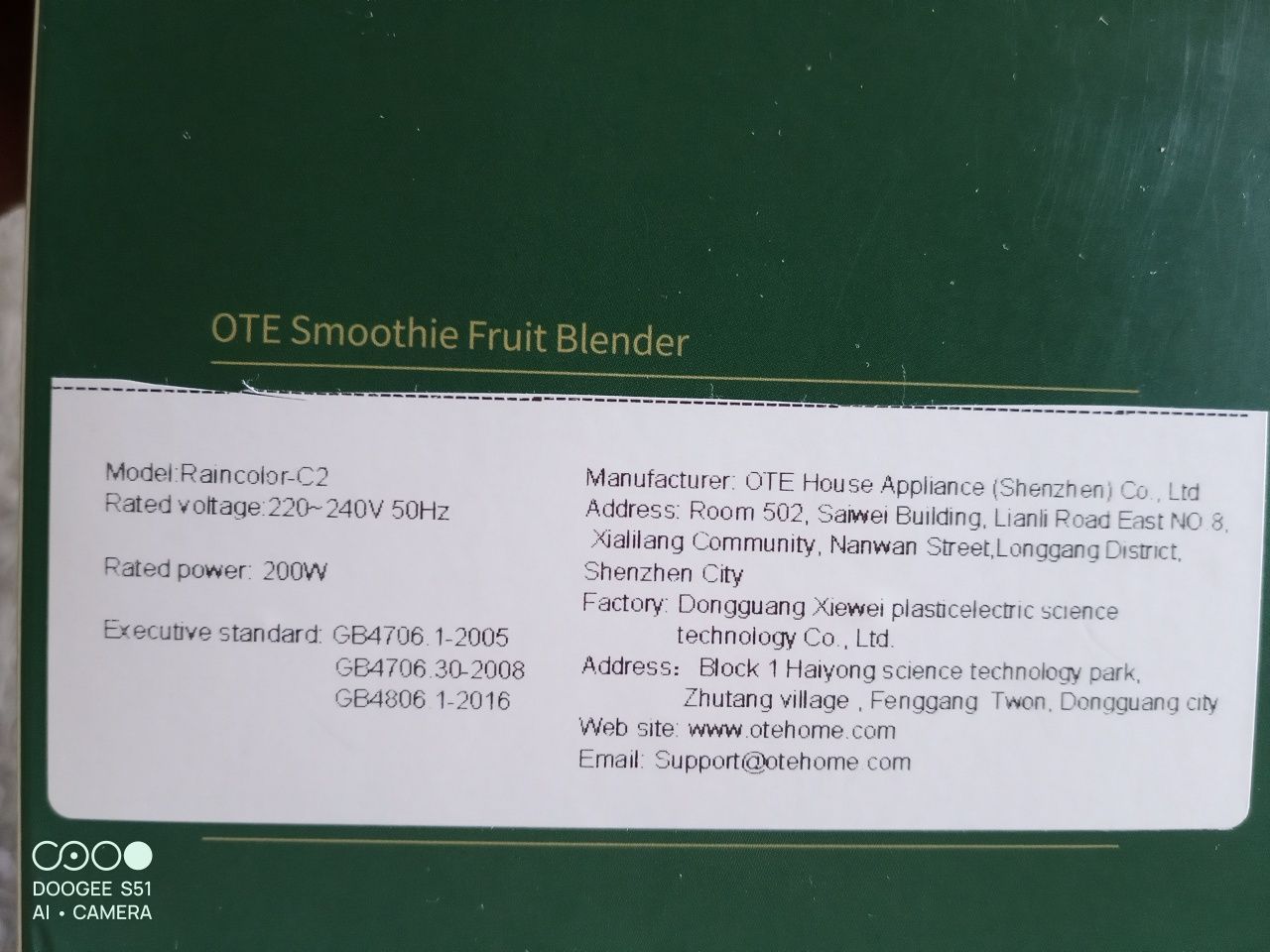 Smoothie Fruit Blender OTE