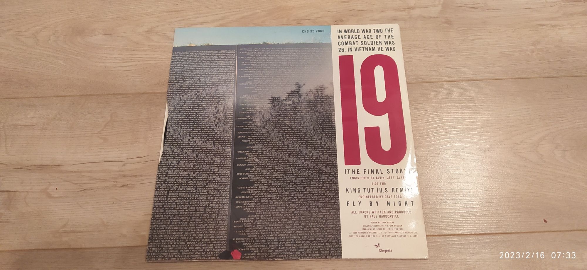 Paul Hardcastle 19 The Final Story 12" Singiel Chrysalis UK 1985 NMint