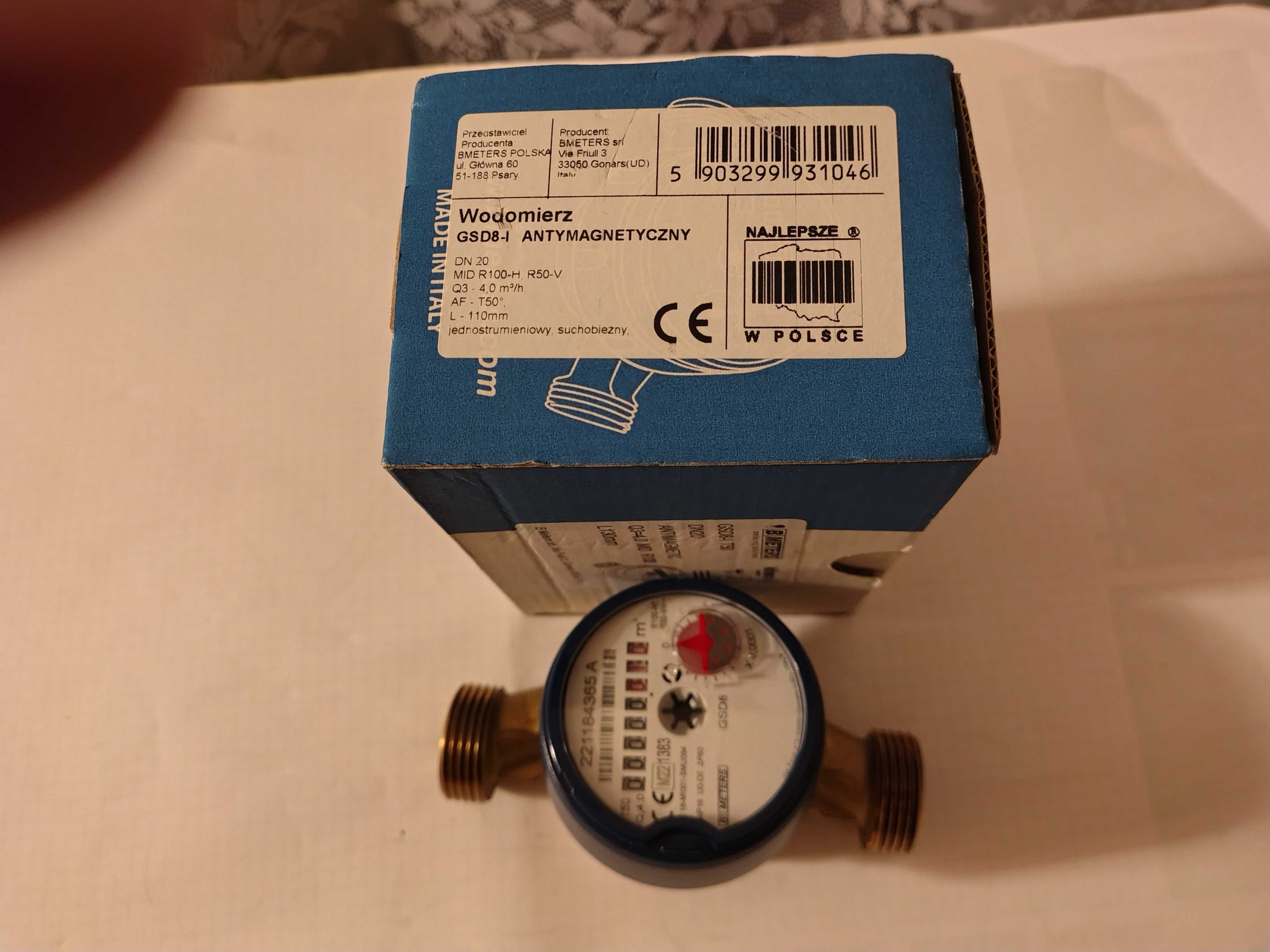 BMETERS Wodomierz do wody zimnej GSD-I  DN20 3/4" NOWY  4m3/h