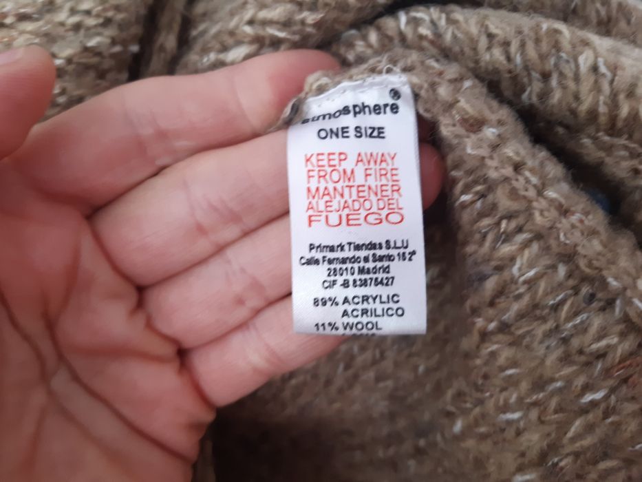 Beżowa narzutka ponczo one size