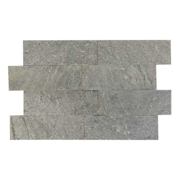 Płytki elewacyjne Kwarcyt Silver Grey naturalny 10x30x0,8-1,3 cm