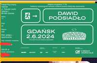Bilet 2 szt. Dawid Podsiadło Gdańsk 2.06.2024