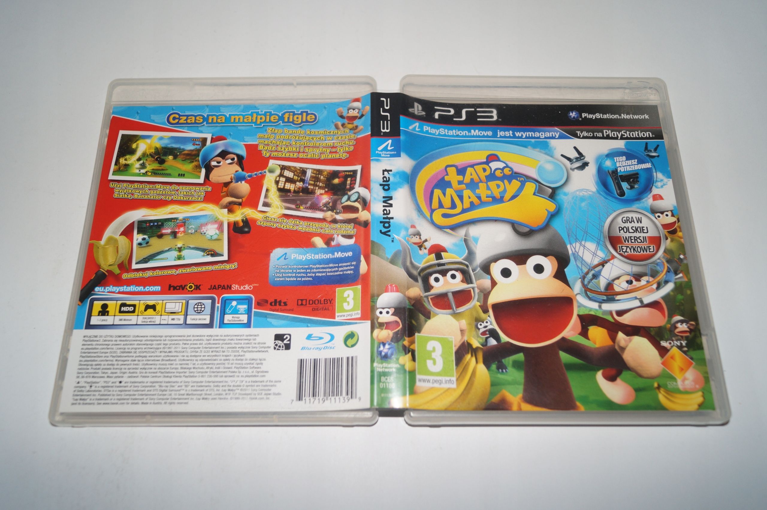 Łap Małpy Sony Playstation 3 (Ps3) Polska Wersja