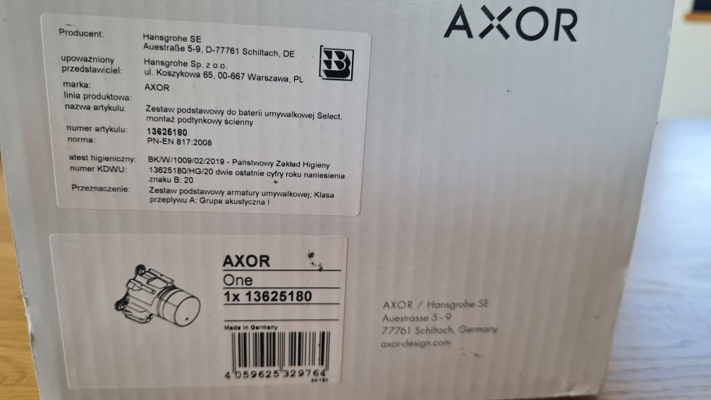 Axor One zestaw podtynkowy do baterii Select