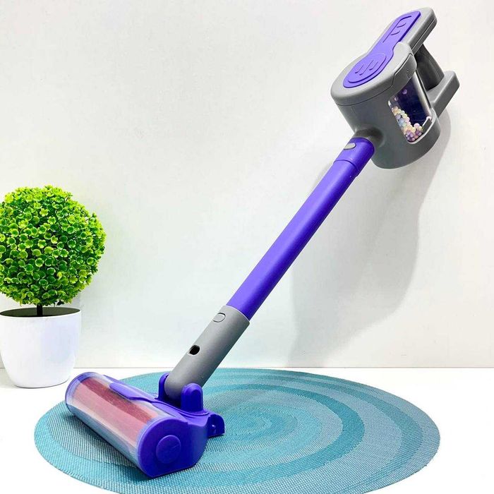 Дитячий пилосос пінопластові кульки насадки звук  Фіолетовий (HJ619D)